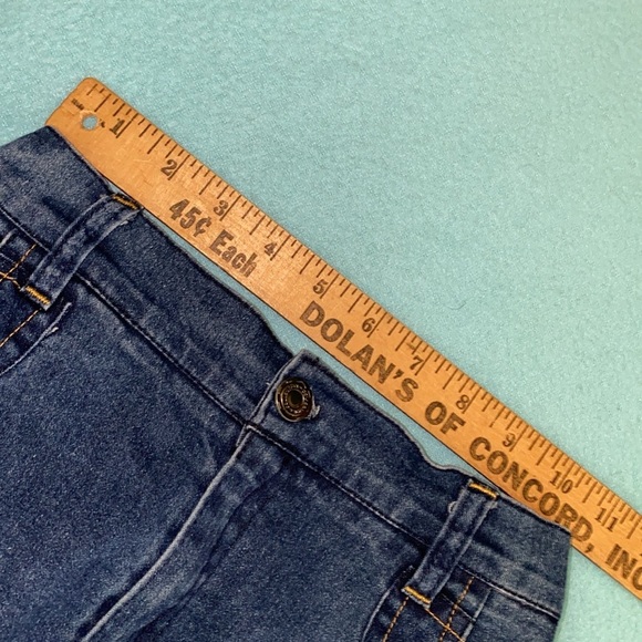 ABB denim blue jeans distressed fade elastic waistband button zipper fly size 10 - Picture 7 of 11